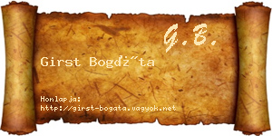 Girst Bogáta névjegykártya